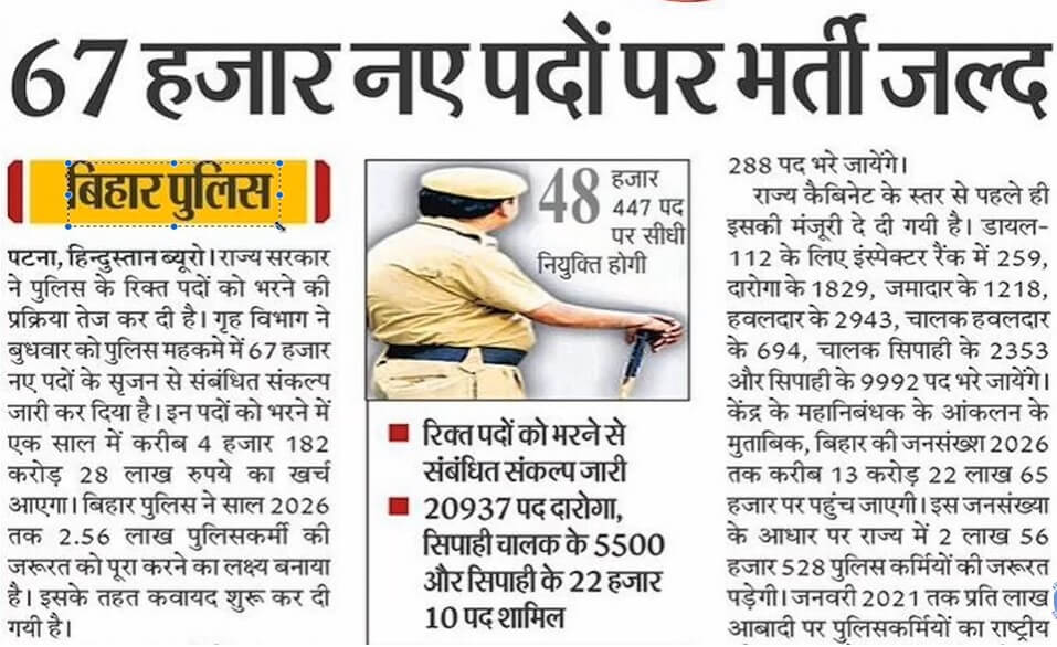 Bihar Police New Vacancy 2023 