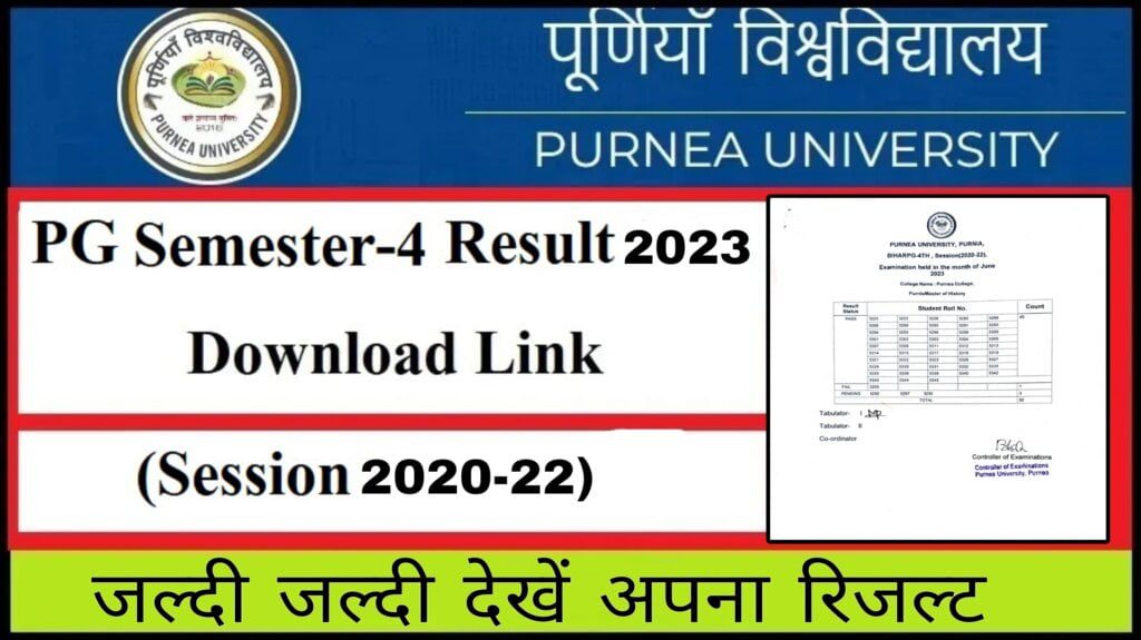 Purnea University PG 4th Semester Result 2023