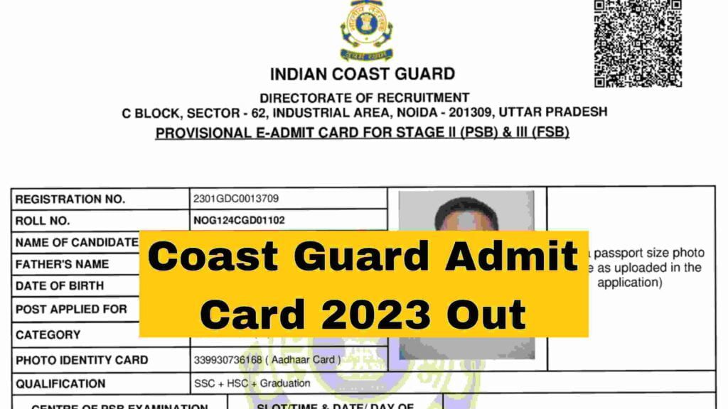 Coast Guard Admit Card 2023