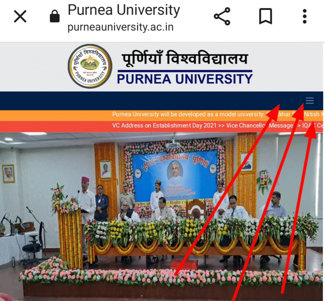 Purnea University Part 1 Admit Card 2023-27