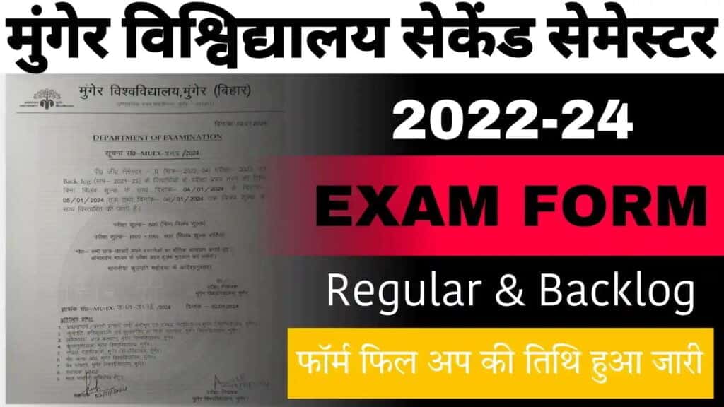 Munger University PG 2nd Semester Exam Form 2022-24