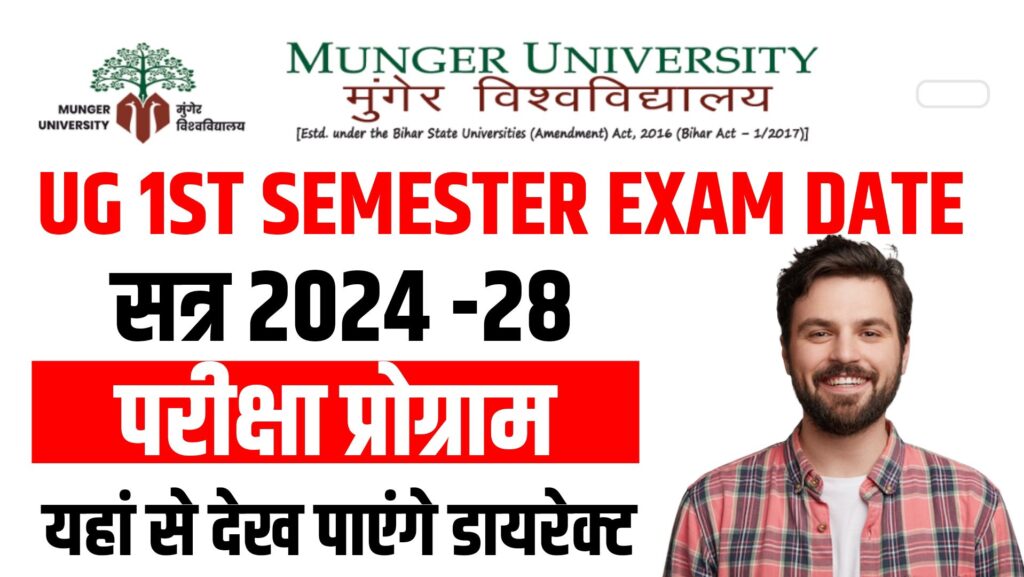 Munger University UG 1st Semester Exam Date 2024-28