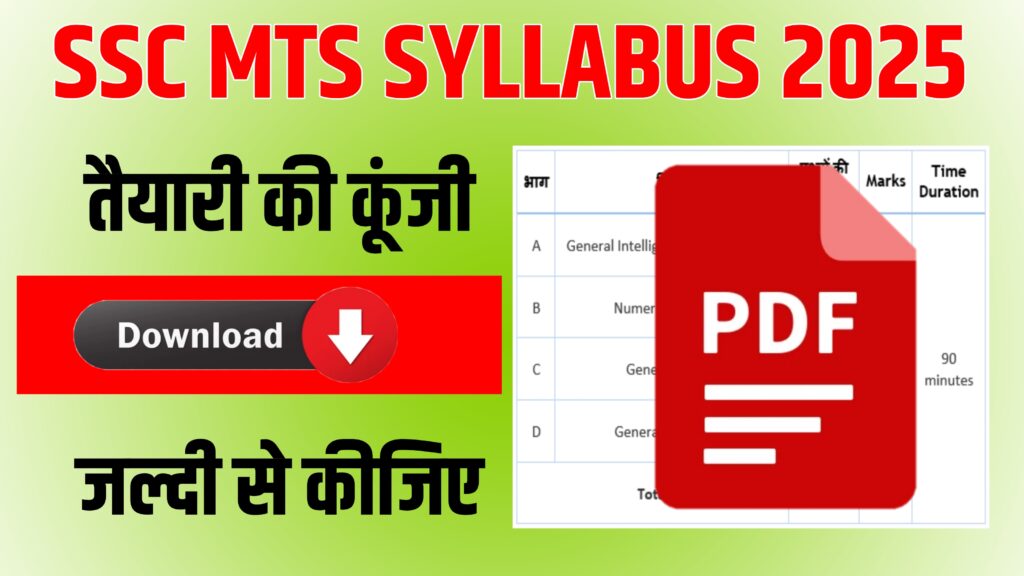 SSC MTS Syllabus 2025