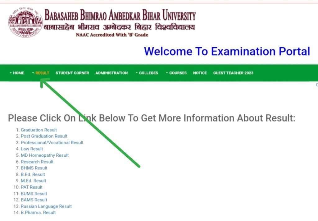 BRABU UG 1st Semester Result