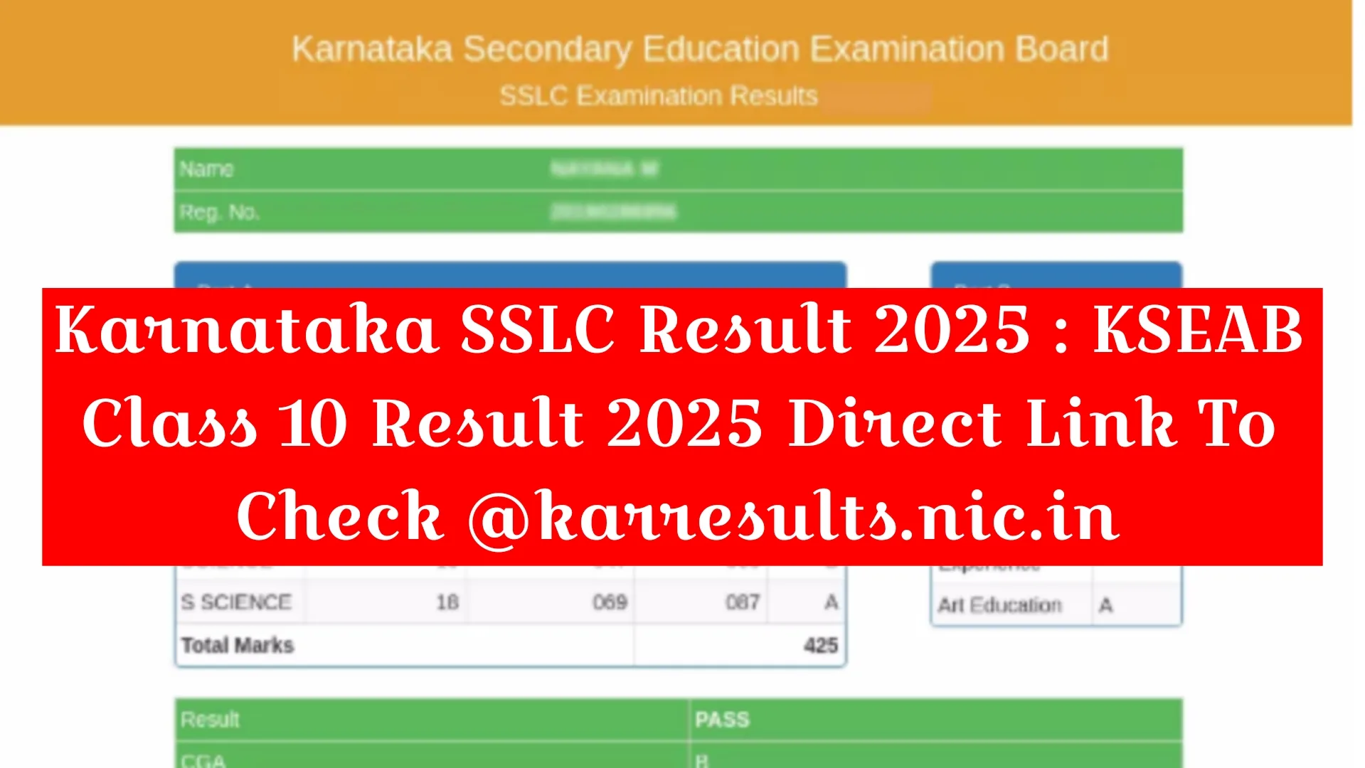 Karnataka SSLC Result 2025