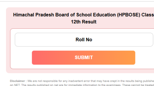 HPBOSE 10th 12th Result 2026