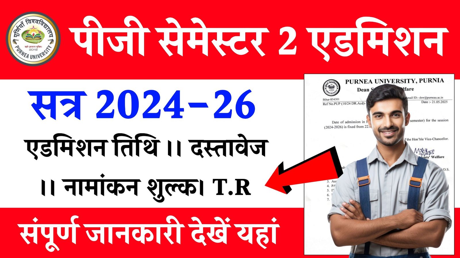Purnea University PG 2nd Semester Admission 2025