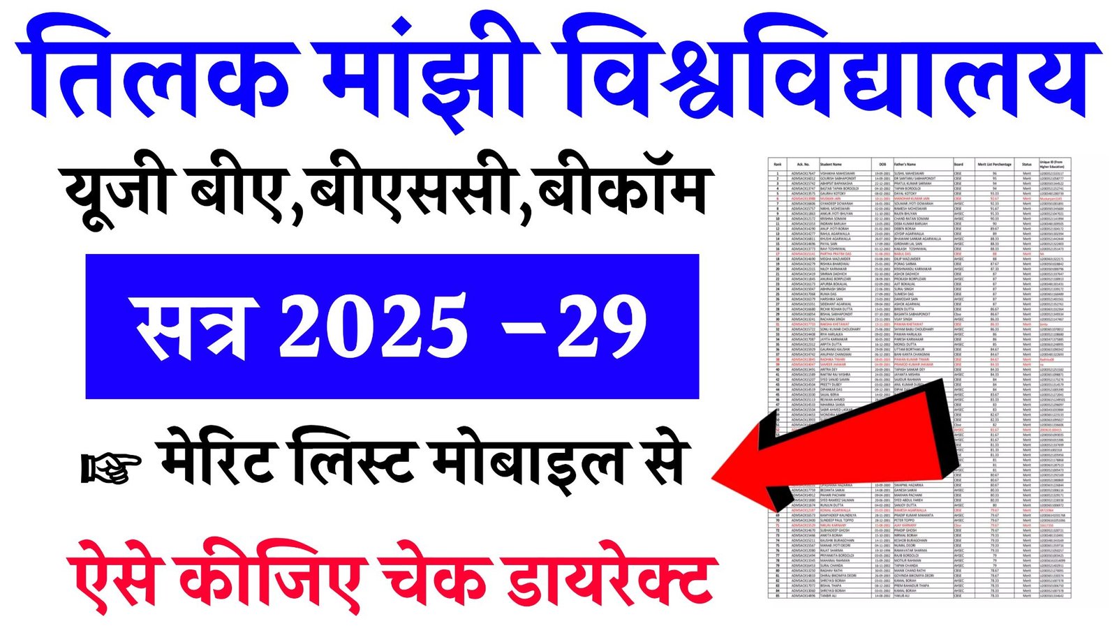 TMBU UG Merit List 2025