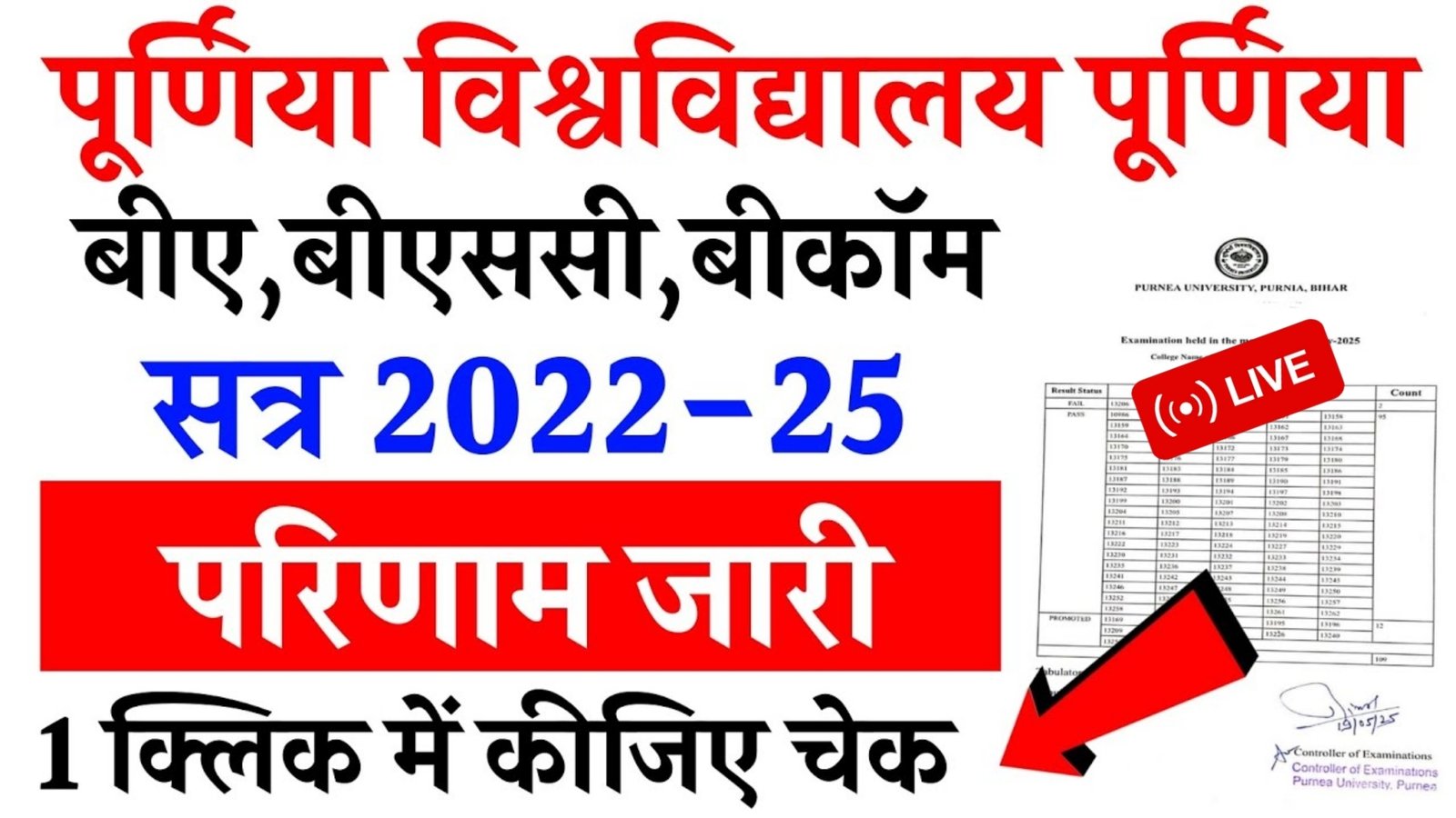 Purnea University Part 3 Result 2025