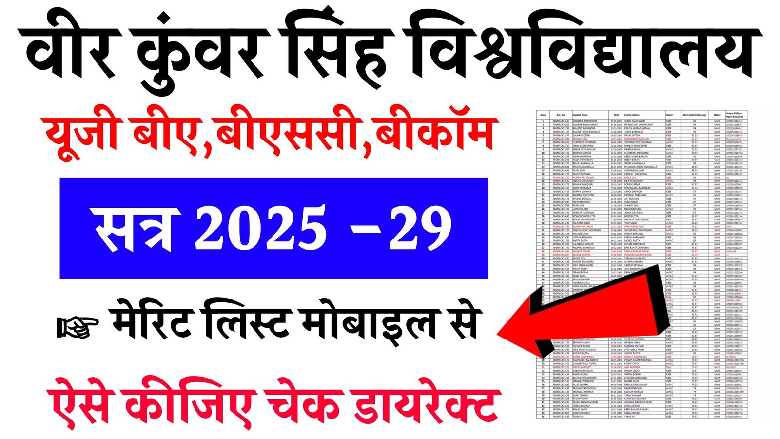 VKSU UG Merit List 2025-29