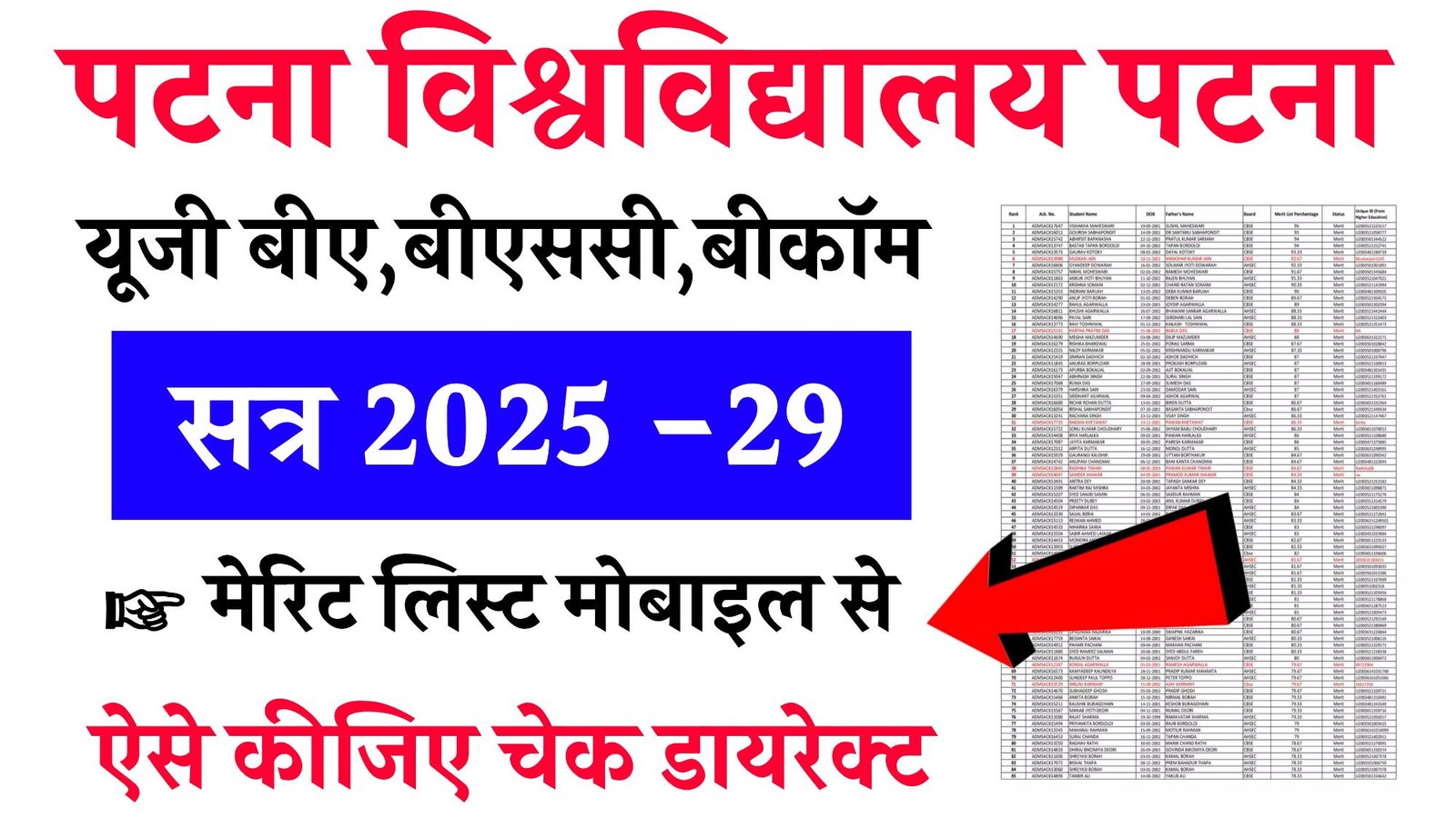 Patna University Merit List 2025