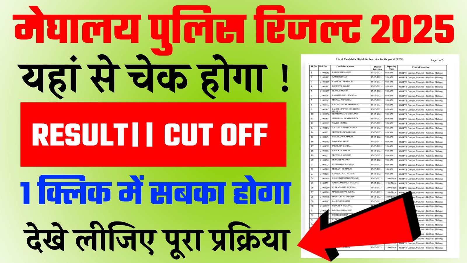 Meghalaya Police Result 2025