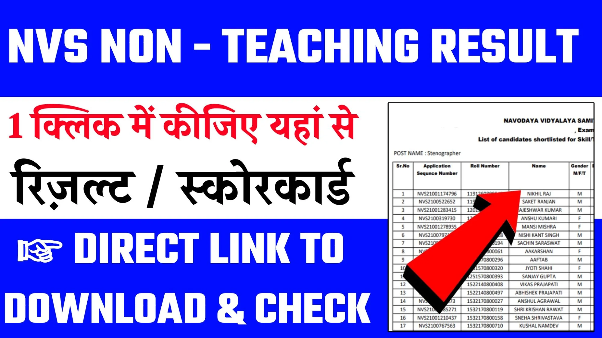 NVS Non-Teaching Result 2025