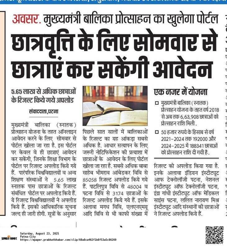 Bihar Graduation Scholarship Online Apply Date 2025