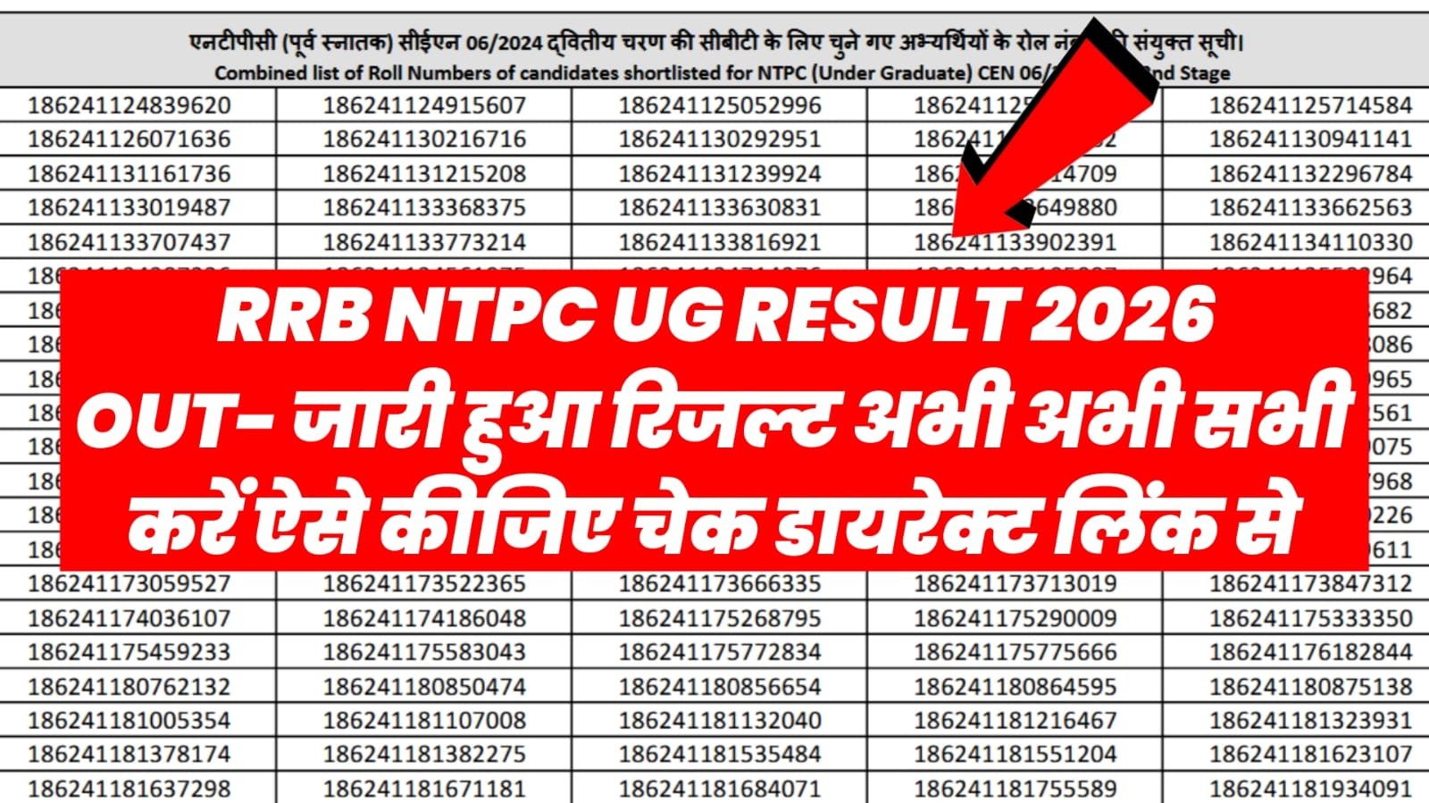 RRB NTPC UG Result 2026