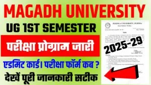 Magadh University UG 1st Semester Exam Programme 2025-29