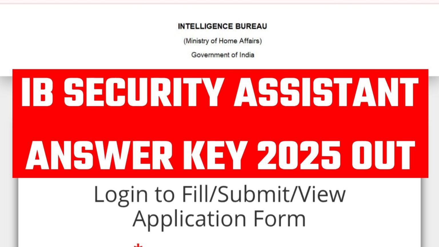 IB Security Assistant Answer Key 2025 - अभी-अभी जारी हुआ उत्तर कुंजी ...