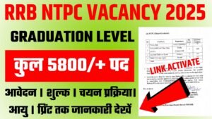 RRB NTPC Graduate Level 2025 | 5800 Vacancy Apply Online