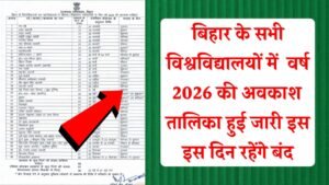 All Bihar Universities Holiday Schedule 2026