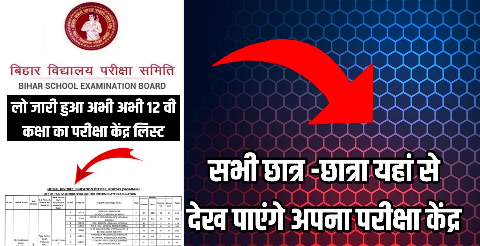 Bihar Board 12th Exam Centre List 2026