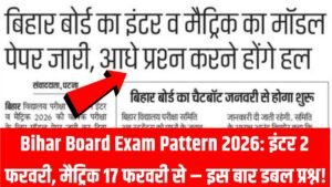 Bihar Board Exam Pattern 2026