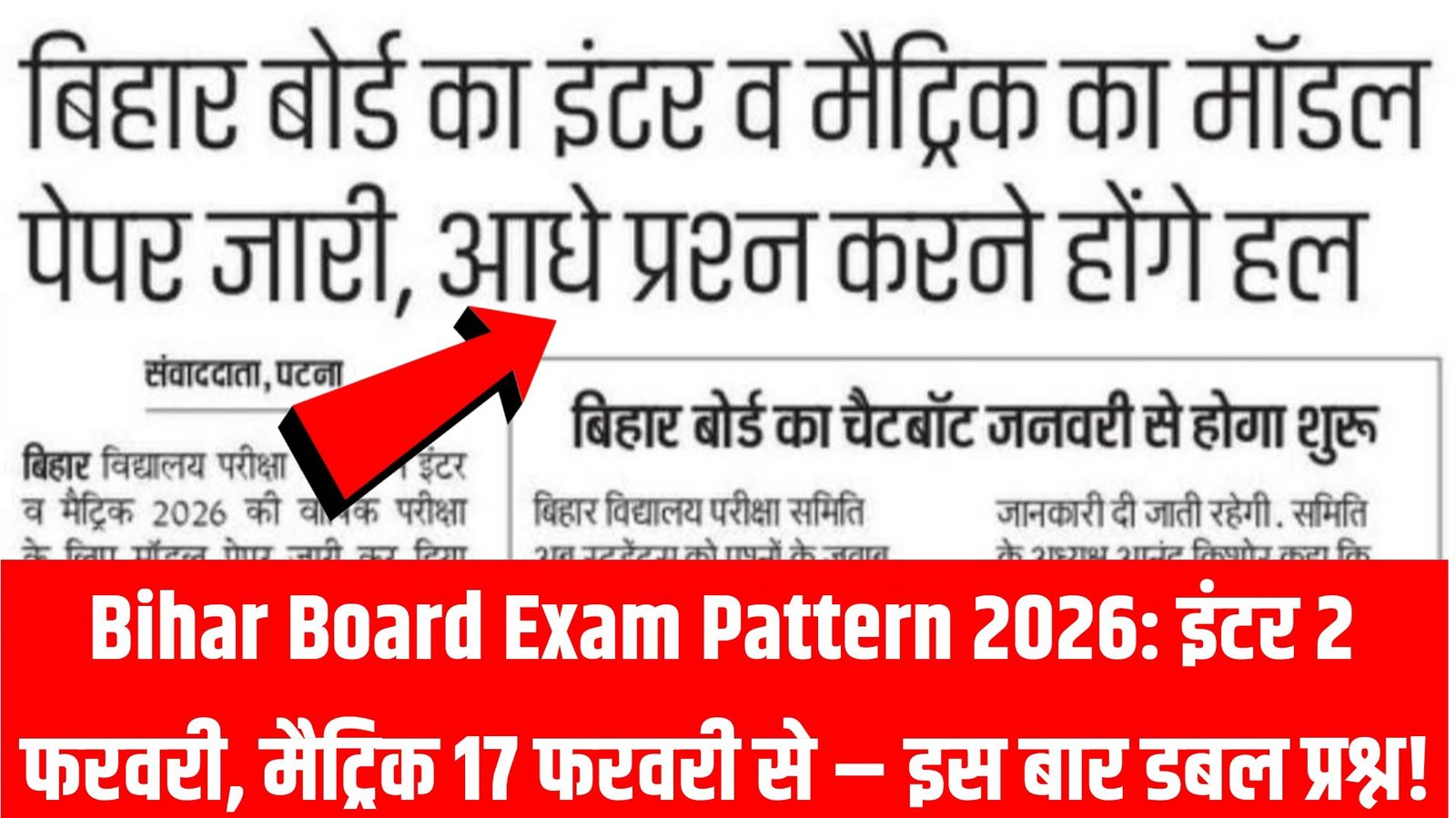 Bihar Board Exam Pattern 2026