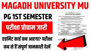 Magadh University PG 1st Semester Exam Programme 2025-27