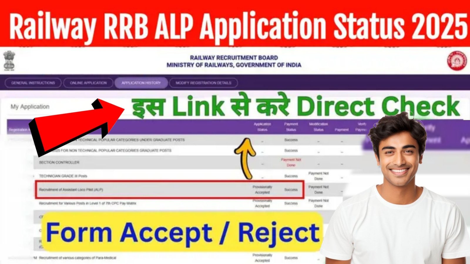 RRB ALP Application Status