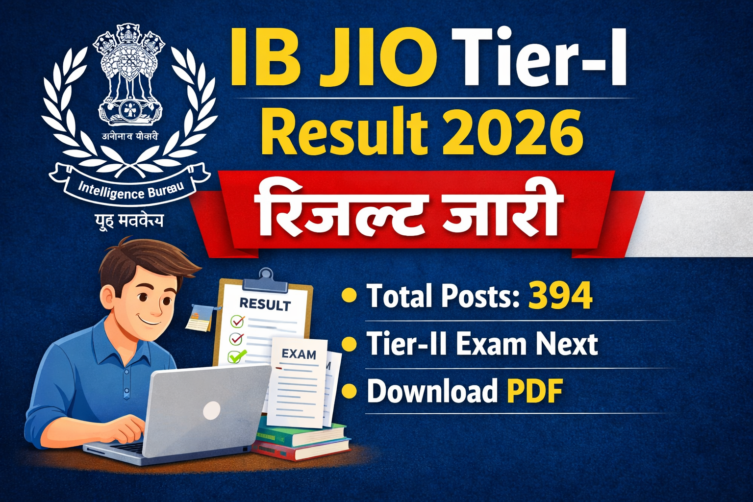 IB Junior Intelligence Officer JIO Tier I Result 2026