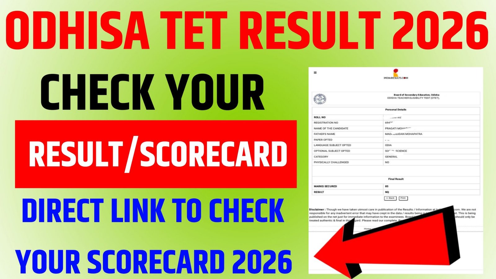 OTET Result 2026