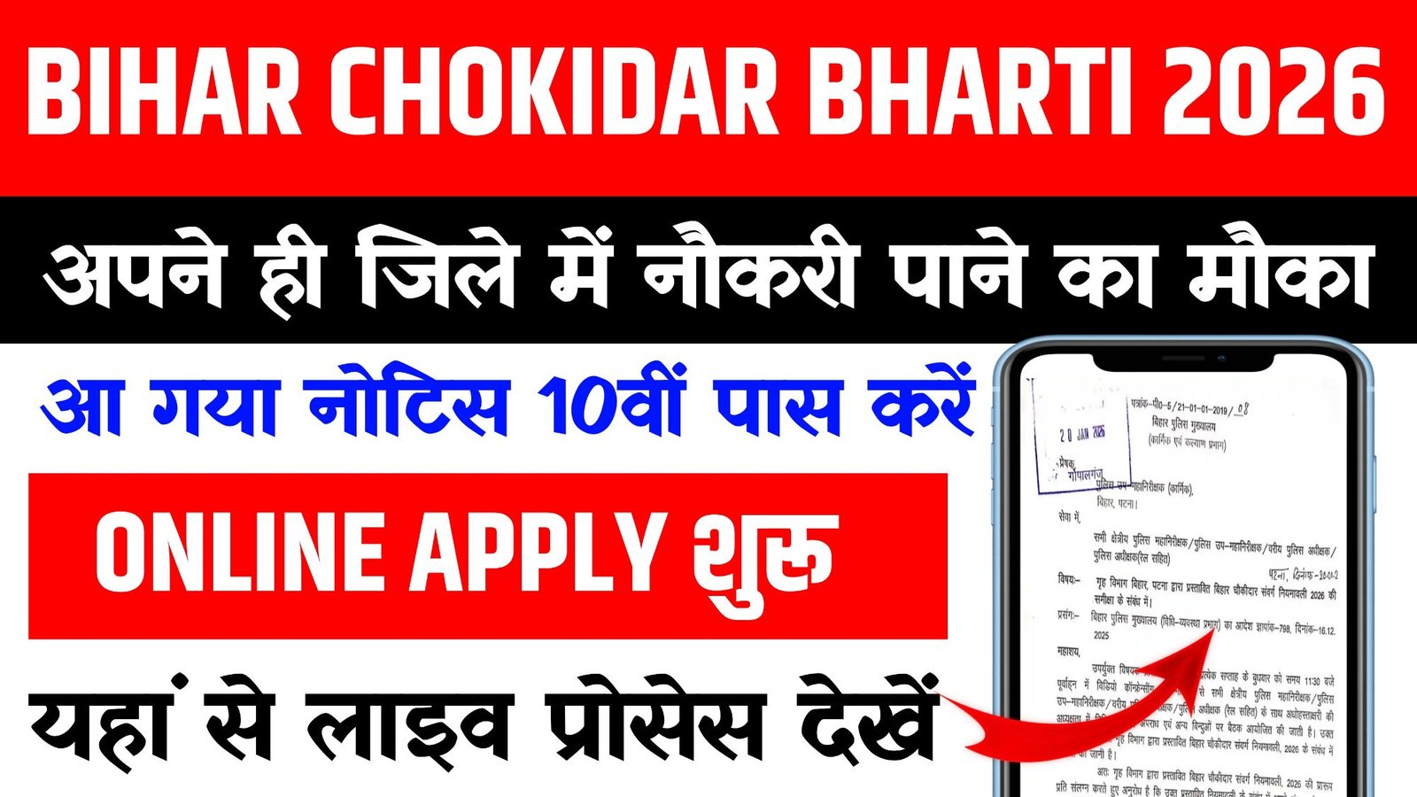 Bihar Police Chowkidar Vacancy 2026