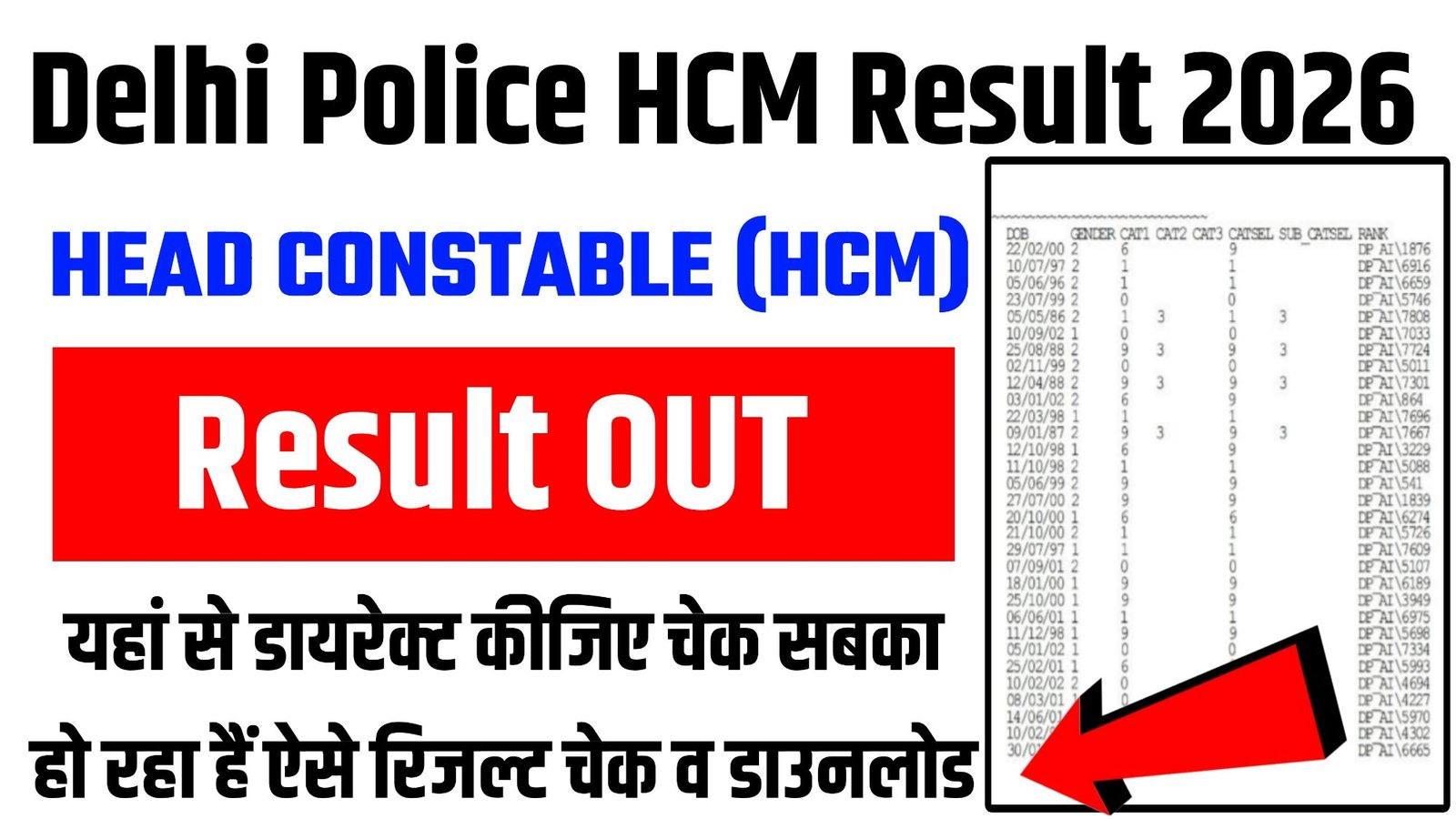 Delhi Police Head Constable Result 2026