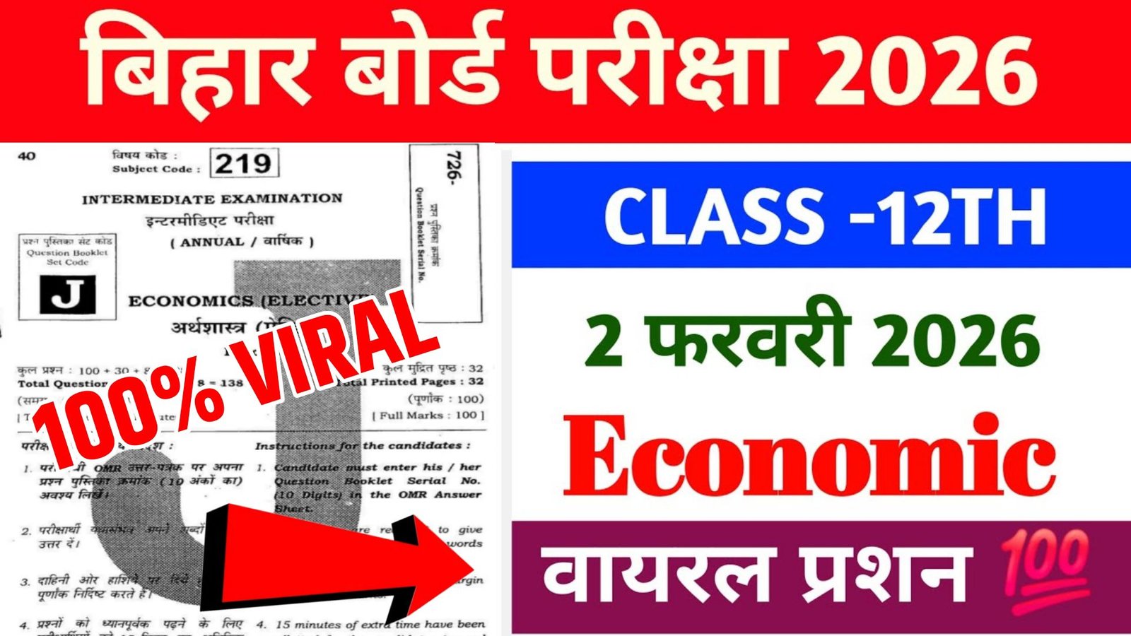 2 February Bihar Board 12th Economics Answer Key 2026