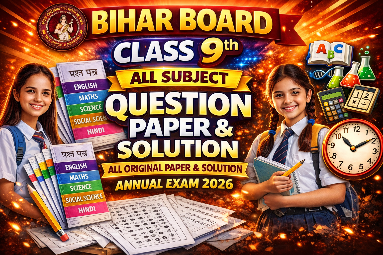 Bihar Board Class 9th All Subject Question Paper Annual Exam 2026