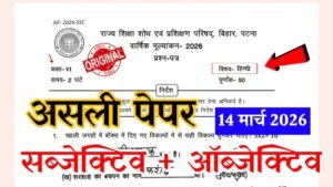 Bihar School Class 6 Hindi Annual Exam Question Paper 2026