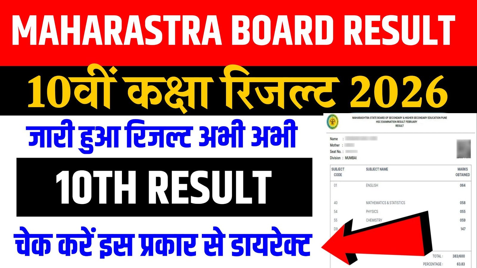 Maharashtra Board 10th Result 2026
