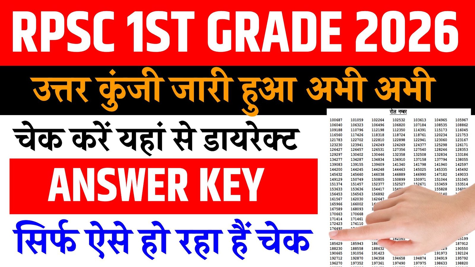RPSC 1st Grade Answer Key 2026