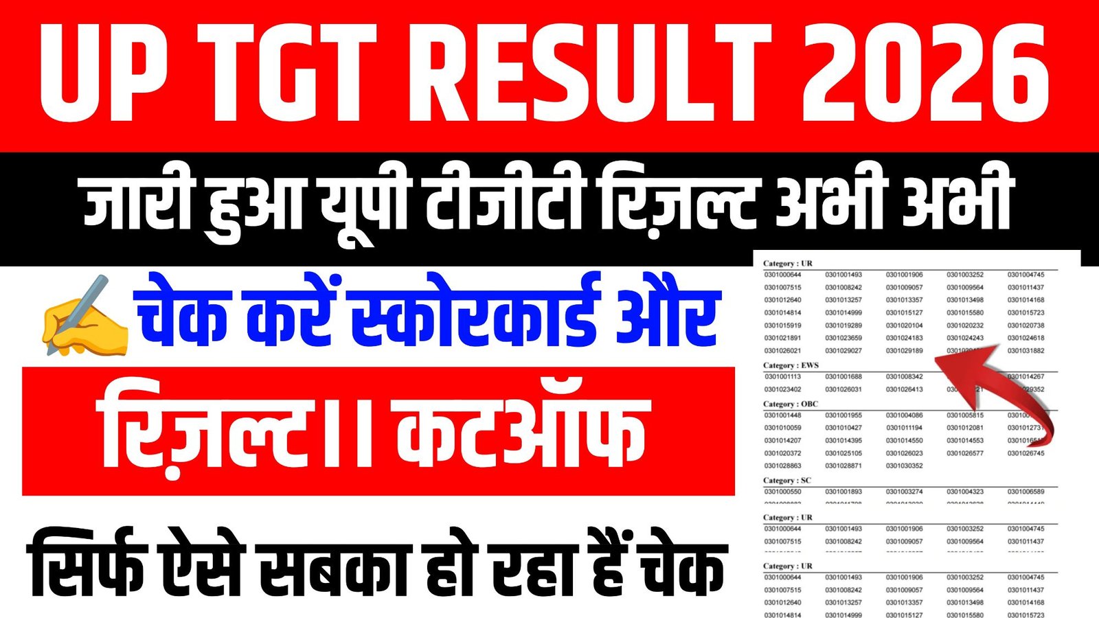 UP TGT Result 2026