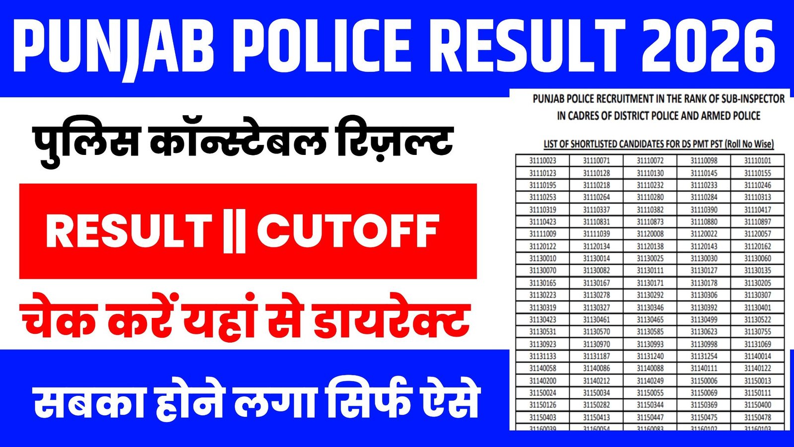 Punjab Police Constable Result 2026