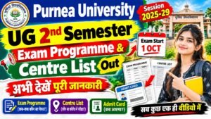 Purnea University UG 2nd Semester Exam Date 2026